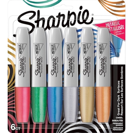 Sharpie Marker, Metallic, Chisel Point, 6/PK, AST PK SAN2089634